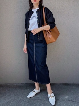 「ノーカラー」｜STYLEDOORさん（レディース・163cm）の春コーディネート