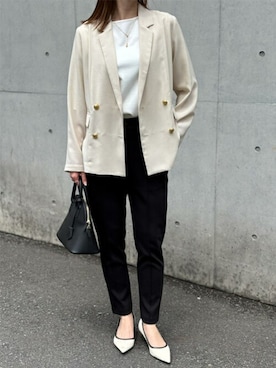 「Emma Taylor（エマテイラー）のアイテム（テーラードジャケット）」を使った、STYLEDOORさん（レディース・158cm）の春コーディネート