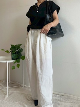 「Vネック」｜STYLEDOORさん（レディース・158cm）の夏コーディネート