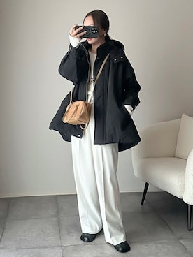 「アイテム（ダウンジャケット/コート）」を使った、STYLEDOORさん（レディース・157cm）の秋コーディネート