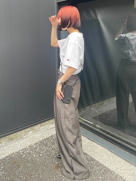 「Champion（チャンピオン）のアイテム」を使った、ayaさん（レディース・159cm）の夏コーディネート