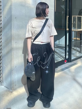 「アイテム（スウェットパンツ）」を使った、ayaさん（レディース・159cm）の夏コーディネート
