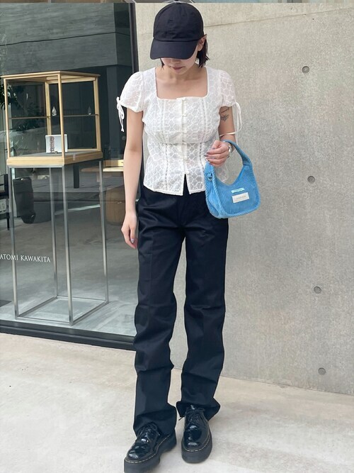 トップス kamome Outfitter lab｜レーストリム花柄キャミソール カップ付き