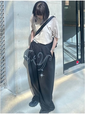「GILDAN（ギルダン）のアイテム（Tシャツ/カットソー）」を使った、ayaさん（レディース・160cm）の夏コーディネート