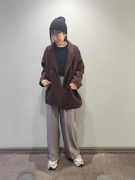 「アイテム（チェスターコート）」を使った、kawakamiさん（レディース・167cm）の秋コーディネート