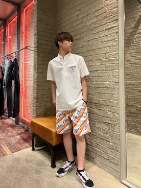 「シャツ 」｜「アイテム（アクセサリー）」を使った、KANTAさん（メンズ・166cm）の夏コーディネート