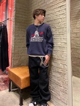「アイテム（ウォレットチェーン）」を使った、KANTAさん（メンズ・166cm）の秋コーディネート
