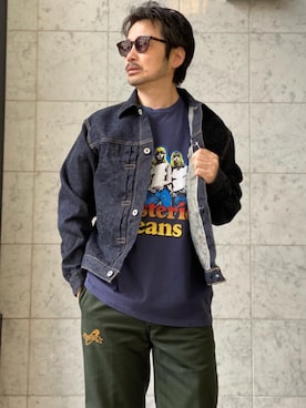 「ジージャン」｜「アイテム（ブルゾン）」を使った、yamaguchi.fさん（メンズ・171cm）の夏コーディネート