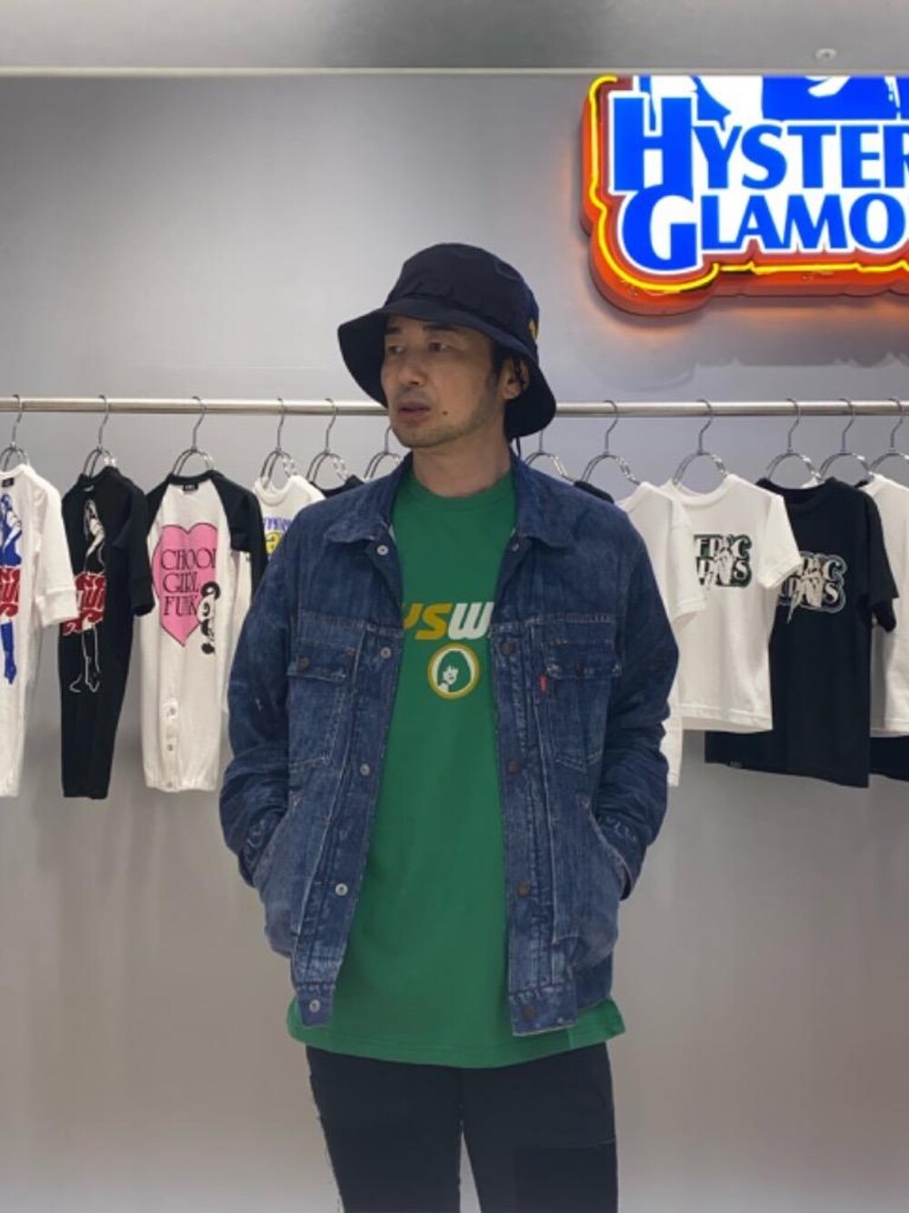 HYSTERIC GLAMOUR（ヒステリックグラマー）の「VINTAGE DENIM転写