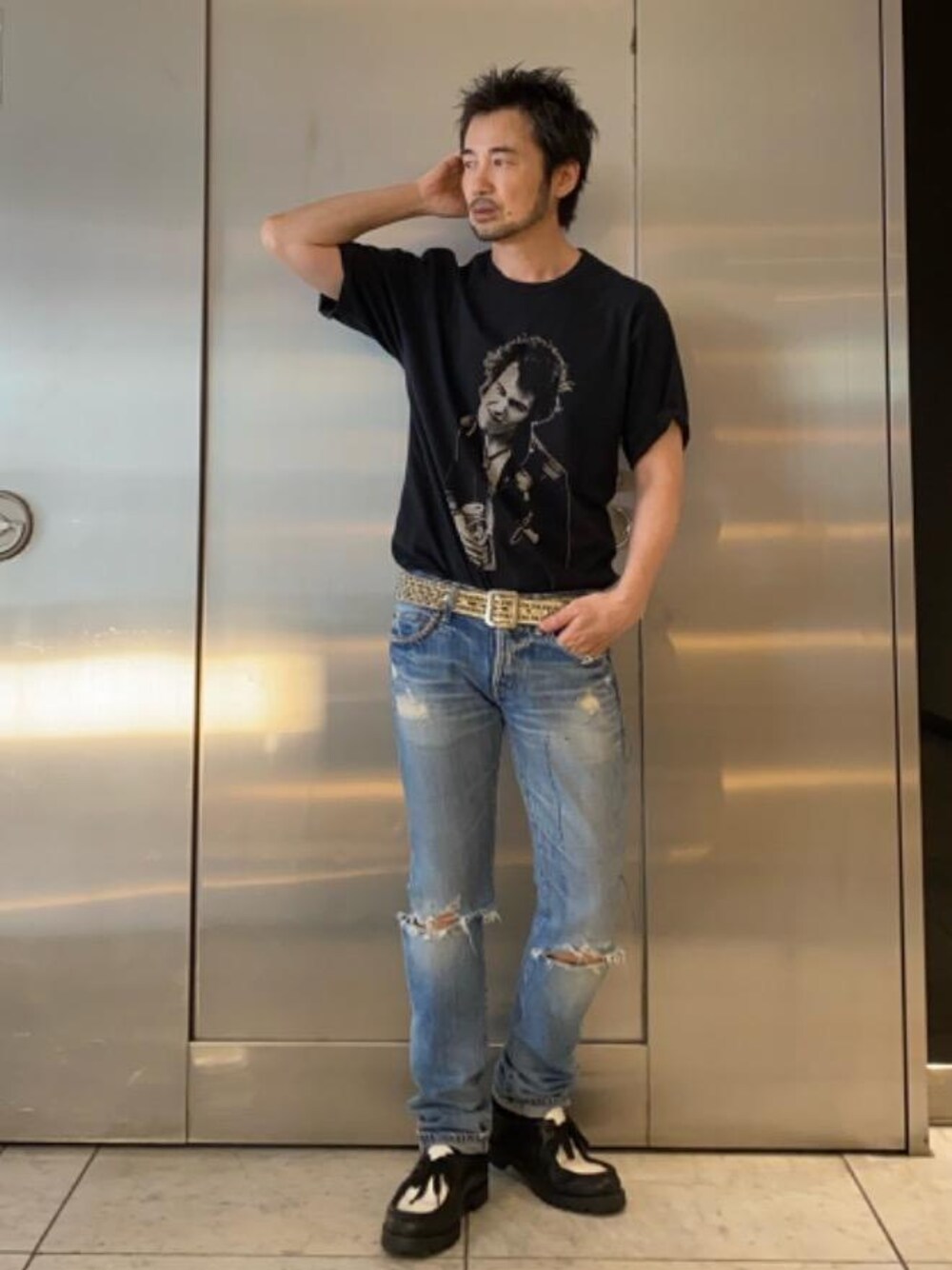 00sヴィンテージHYSTERIC GLAMOURリバーシブルT HYSTERIC GLAMOUR（ヒステリックグラマー）の「DENNIS MORRIS
