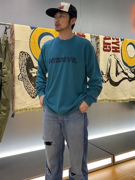 「アイテム（ブランケット）」を使った、yamaguchi.fさん（メンズ・171cm）の秋コーディネート