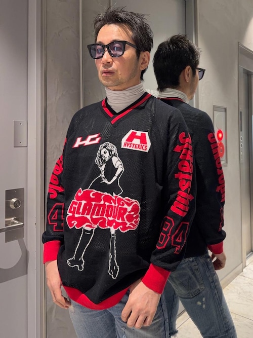 パ*エ様 【希少】ヒステリックグラマー ニットキャミソール 蝶 バタフライ アー HYSTERIC84ジャカードメッシュ プルオーバー（ニット/セーター
