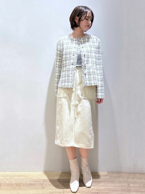 セール】フロントパール袖フリルリブニット【洗濯機洗い可】（ニット