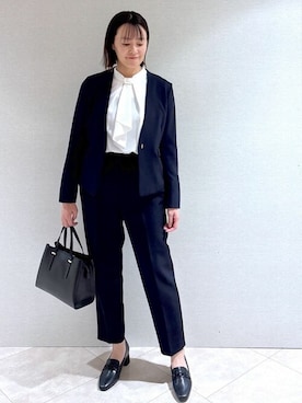 「index（インデックス）のアイテム（ノーカラージャケット）」を使った、index スタッフさん（レディース・164cm）の冬コーディネート