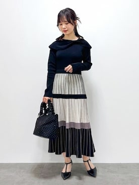 「インデックス」｜「アイテム（ワンピース/ドレス）」を使った、index スタッフさん（レディース・148cm）の春コーディネート