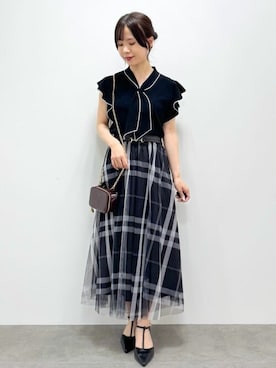 「アイテム（ポーチ）」を使った、index スタッフさん（レディース・148cm）の夏コーディネート