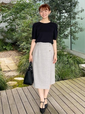 「アイテム（パンプス）」を使った、index スタッフさん（レディース・158cm）の夏コーディネート