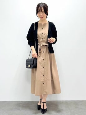 「アイテム（ブレスレット）」を使った、index スタッフさん（レディース・148cm）の秋コーディネート