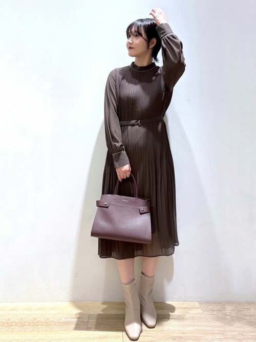 セール】《5色展開/S-3Lサイズ》プリーツフレアワンピース【洗濯機OK