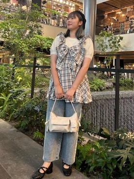 「#チェック」｜麻椰さん（レディース・158cm）の夏コーディネート