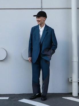 「UNITED TOKYO（ユナイテッドトウキョウ）のベーシックオーバーシャツ（シャツ/ブラウス、ホワイト系）」を使った、Yamamotoさん（メンズ・169cm）の春コーディネート