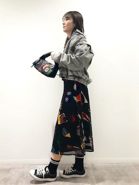 「Desigual（デシグアル）のアイテム（デニムジャケット）」を使った、Desigual町田STAFFさん（レディース・170cm）の春コーディネート