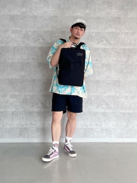 「通学スタイル」｜「アイテム（シャツ/ブラウス）」を使った、Manhattan Portage Staffさん（メンズ・174cm）の夏コーディネート
