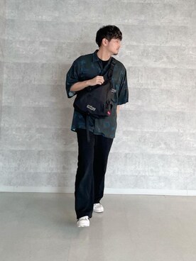「通学スタイル」｜「アイテム（シャツ/ブラウス）」を使った、Manhattan Portage Staffさん（メンズ・174cm）の夏コーディネート