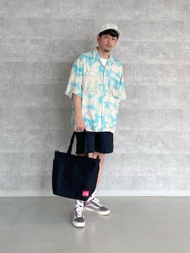 「通学スタイル」｜「アイテム（シャツ/ブラウス）」を使った、Manhattan Portage Staffさん（メンズ・174cm）の夏コーディネート