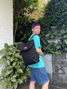 「Manhattan Portage（マンハッタンポーテージ）のJefferson Market Garden Backpack（バックパック/リュック）」を使った、Manhattan Portage Staffさん（メンズ・172cm）の夏コーディネート