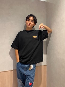 「通学スタイル」｜「アイテム（Tシャツ/カットソー）」を使った、Manhattan Portage Staffさん（メンズ・175cm）の夏コーディネート