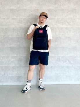 「通学スタイル」｜「アイテム（Tシャツ/カットソー）」を使った、Manhattan Portage Staffさん（メンズ・174cm）の夏コーディネート