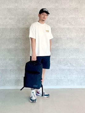 「通学スタイル」｜「アイテム（帽子）」を使った、Manhattan Portage Staffさん（メンズ・174cm）の夏コーディネート