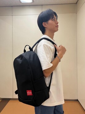 「通学スタイル」｜「アイテム（Tシャツ/カットソー）」を使った、Manhattan Portage Staffさん（メンズ・175cm）の夏コーディネート