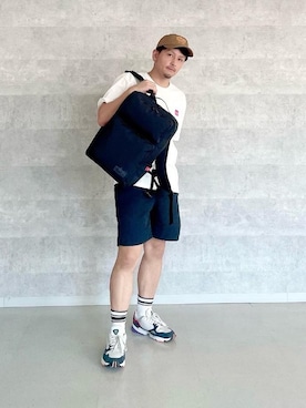 「通学スタイル」｜「アイテム（Tシャツ/カットソー）」を使った、Manhattan Portage Staffさん（メンズ・174cm）の夏コーディネート