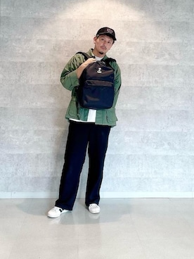 「通学スタイル」｜「アイテム（帽子）」を使った、Manhattan Portage Staffさん（メンズ・174cm）の秋コーディネート