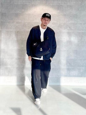 「通学スタイル」｜「アイテム（帽子）」を使った、Manhattan Portage Staffさん（メンズ・174cm）の秋コーディネート