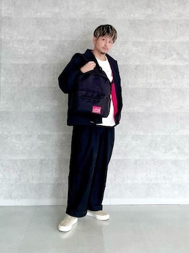 「通学スタイル」｜「アイテム（ナイロンジャケット）」を使った、Manhattan Portage Staffさん（メンズ・174cm）の秋コーディネート
