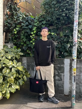 「通学スタイル」｜「アイテム（トップス）」を使った、Manhattan Portage Staffさん（メンズ・172cm）の冬コーディネート