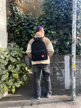 「フリース」｜「アイテム（ブルゾン）」を使った、Manhattan Portage Staffさん（メンズ・172cm）の冬コーディネート