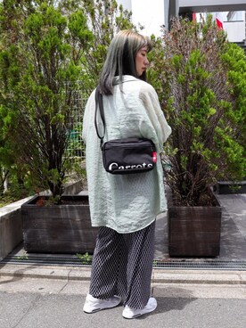 「Manhattan Portage（マンハッタンポーテージ）のJOGGER (L) JPN CARROTS25（ショルダーバッグ）」を使った、Manhattan Portage Staffさん（レディース・153cm）の夏コーディネート