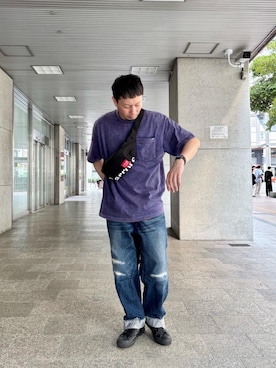 「アイテム（ボディバッグ/ウエストポーチ）」を使った、Manhattan Portage Staffさん（メンズ・178cm）の夏コーディネート