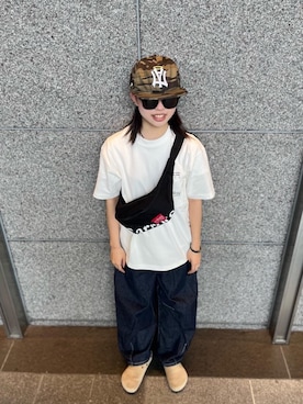 「アイテム（ボディバッグ/ウエストポーチ）」を使った、Manhattan Portage Staffさん（レディース・155cm）の夏コーディネート