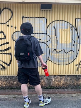 「アイテム（帽子）」を使った、Manhattan Portage Staffさん（メンズ・173cm）の夏コーディネート