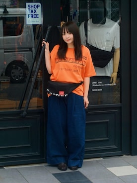 「アイテム（ボディバッグ/ウエストポーチ）」を使った、Manhattan Portage Staffさん（レディース・151cm）の夏コーディネート