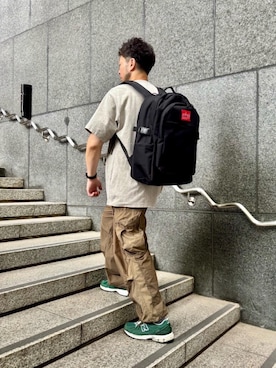 「アイテム（バックパック/リュック）」を使った、Manhattan Portage Staffさん（メンズ・178cm）の秋コーディネート