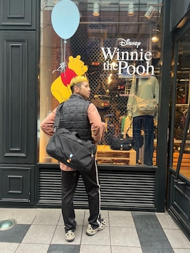 「アイテム（ボストンバッグ）」を使った、Manhattan Portage Staffさん（メンズ・172cm）の秋コーディネート