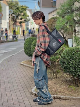 「Manhattan Portage（マンハッタンポーテージ）のアイテム」を使った、Manhattan Portage Staffさん（メンズ・170cm）の秋コーディネート