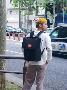 「Manhattan Portage（マンハッタンポーテージ）のアイテム」を使った、Manhattan Portage Staffさん（メンズ・172cm）の秋コーディネート