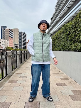 「アイテム（ダウンベスト）」を使った、Manhattan Portage Staffさん（メンズ・178cm）の秋コーディネート